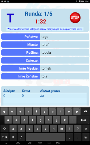 <strong>Państwa Miasta</strong><br /><br />

Gra Państwa Miasta, jest odpowiednikiem popularnej gry towarzyskiej o tej samej nazwie, w którą grali Wasi rodzice. <br /><br />

Sieciowa wersja gry oferuje te same możliwości i oparta jest na tych samych zasadach co gra w realu.<br /><br />

Daje również możliwość treningu, w celu lepszego przygotowania się do rozgrywki w sieci. Gra w wersji sieciowej (online) wymaga konta Google+.<br /><br />