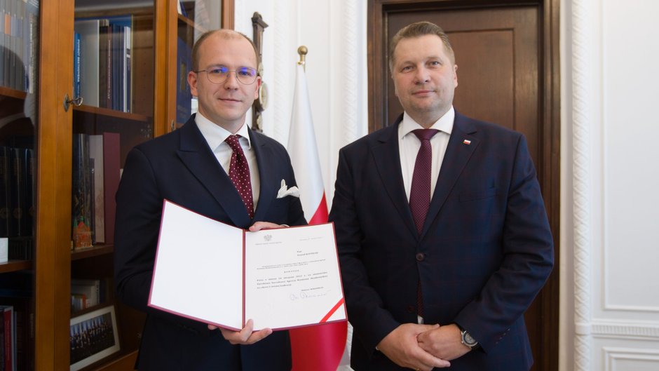 Dr Dawid Kostecki i minister Przemysław Czarnek