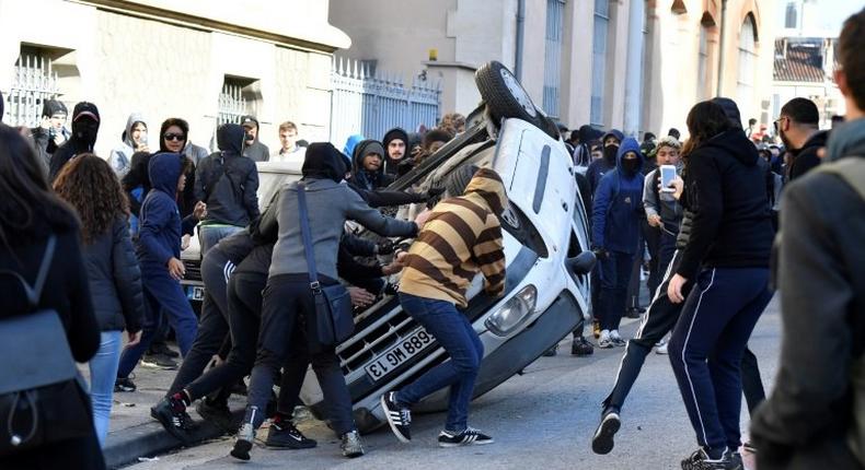 Protests erupted in several cities in France over education reforms