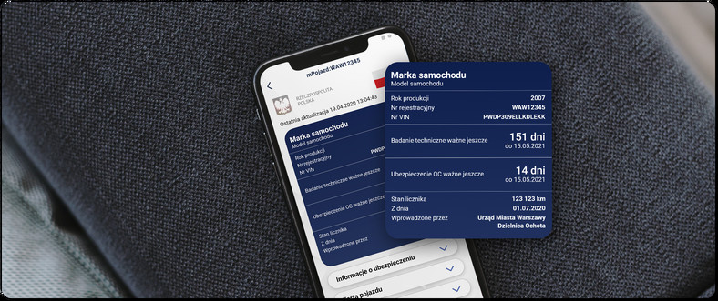 mPojazd w aplikacji mObywatel