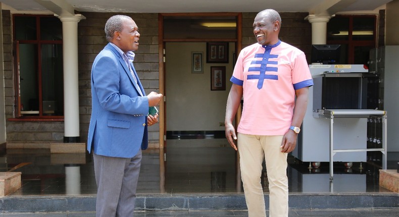 Deputy President William Ruto with former CBK Governor Njuguna Nding'u