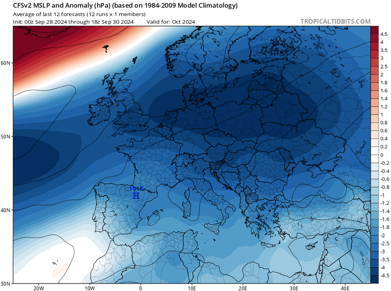 W październiku nad Europą mają dominować niże i fronty atmosferyczne