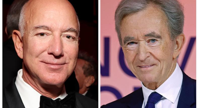 Jeff Bezos and Bernard Arnault are the world's two richest people.Getty Images