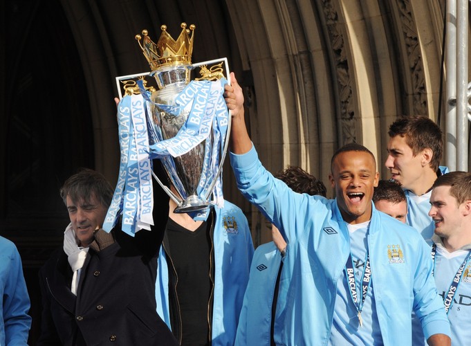 Piłkarze Manchesteru City fetują zdobycie mistrzostwa Anglii