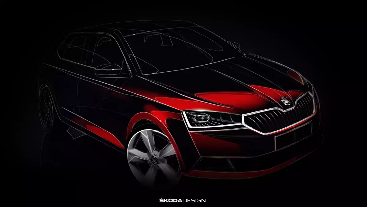 Skoda Fabia 2018 - pierwszy oficjalny szkic odnowionej wersji