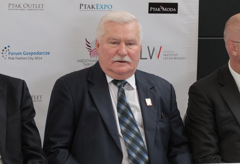 Lech Wałęsa na Międzynarodowych Targach Mody w Rzgowie