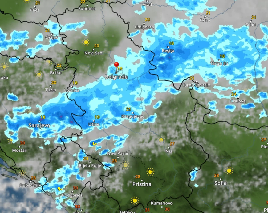 Kretanje nevremena u 11 sati