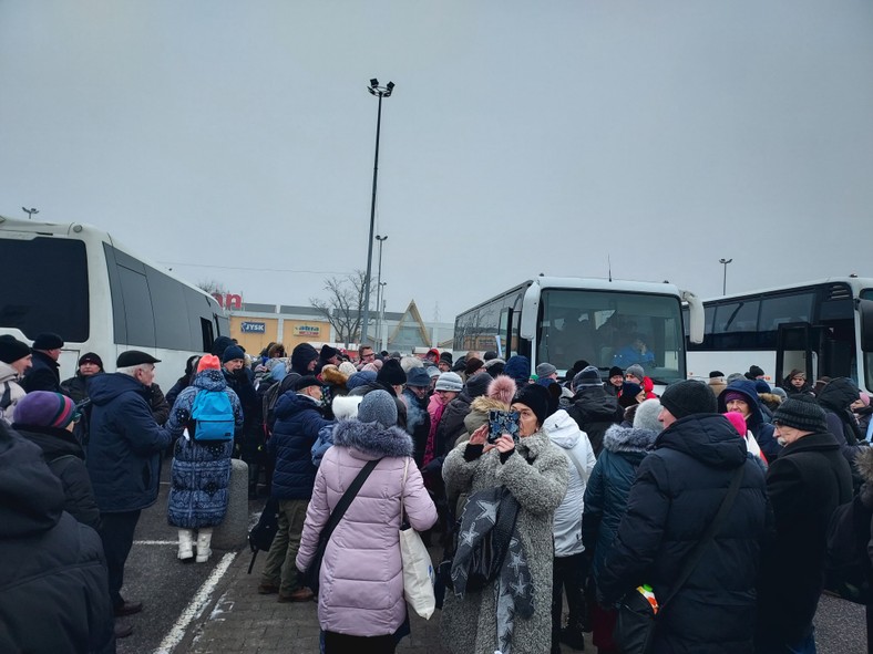 Jadący na protest z Łodzi