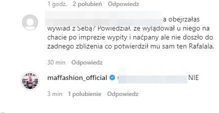 Maffashion odpowiada na komentarz