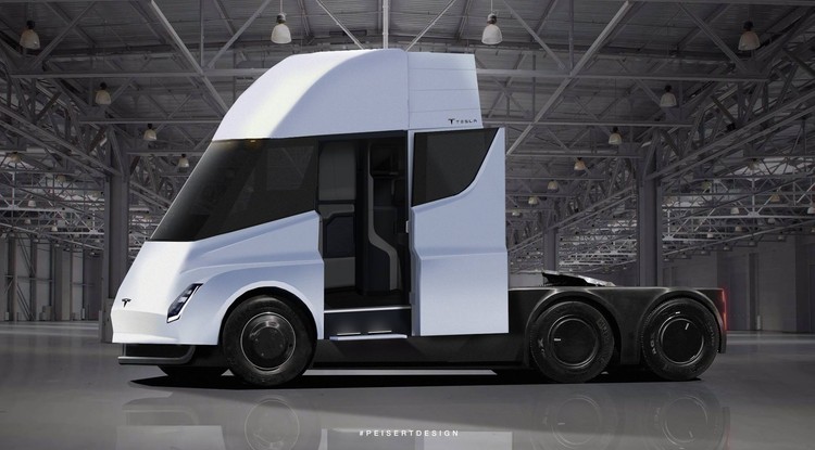 A Tesla Semi, azaz a kamion kinézete az előzetes tervek szerint