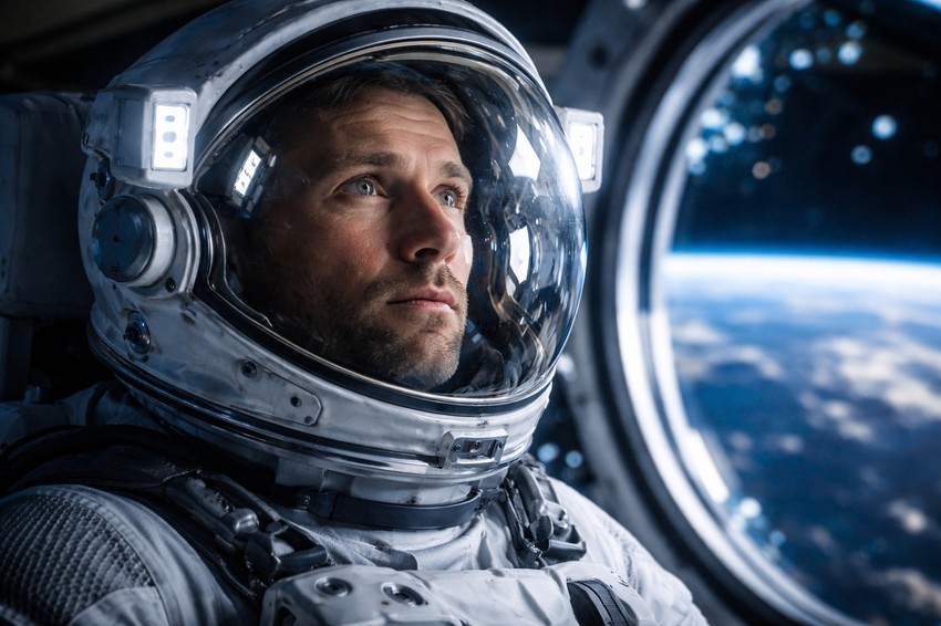 Astronaut u svemirskoj orbiti, ilustracija