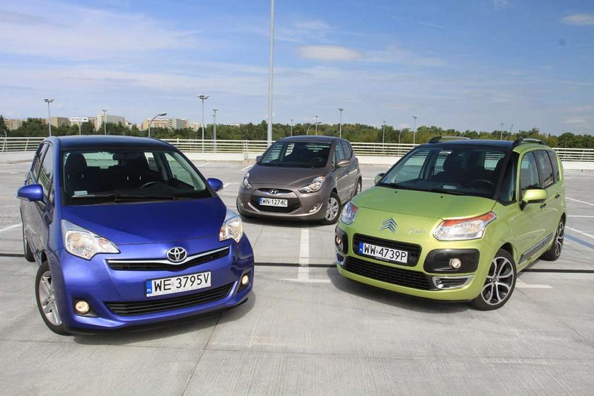 Toyota Verso S kontra Hyundai ix20 i Citroen C3 Picasso