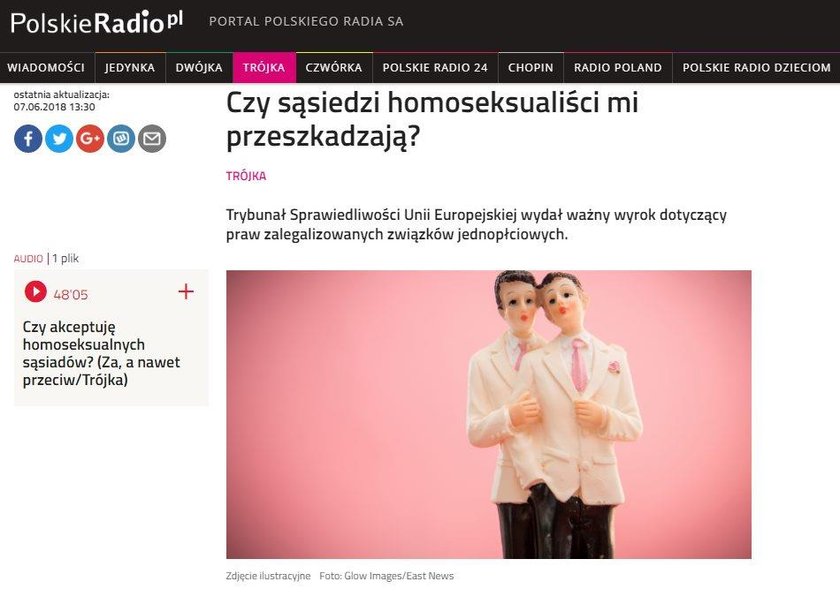 Skandaliczna sonda w Trójce. Czy przeszkadza Ci sąsiad homoseksualista?