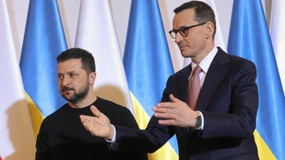 Wołodymyr Zełenski i Mateusz Morawiecki