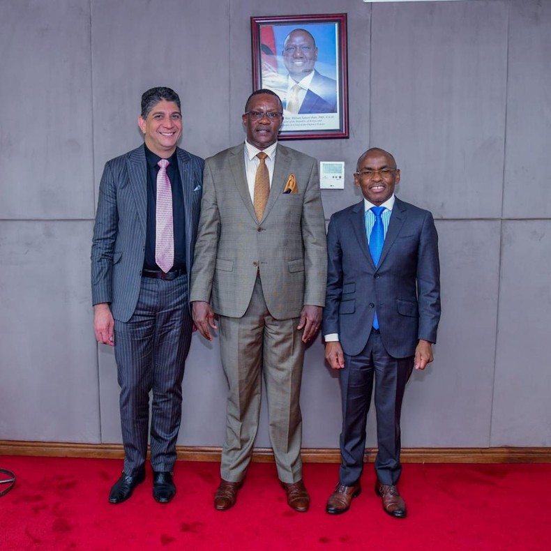 ICT CS Eliud Owalo meeting Safaricom and Vodacom executives