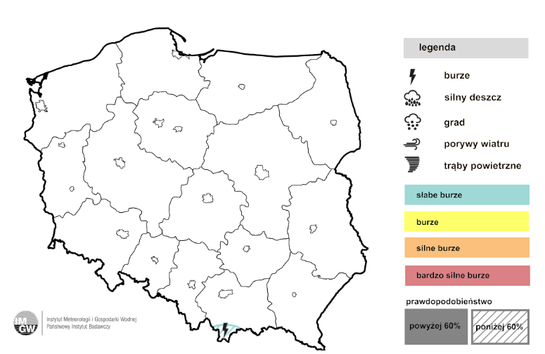 W Tatrach dziś możliwe są lokalne burze z ulewami