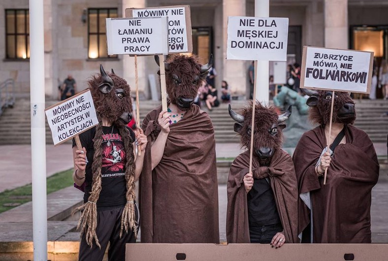 "Żubrzyce" podczas akcji protestacyjnej