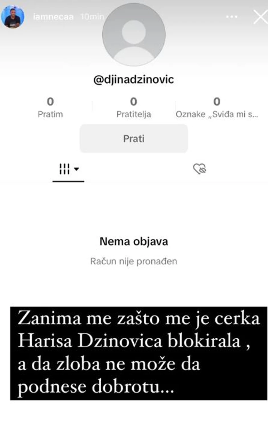Objava Nece Tik Tokera