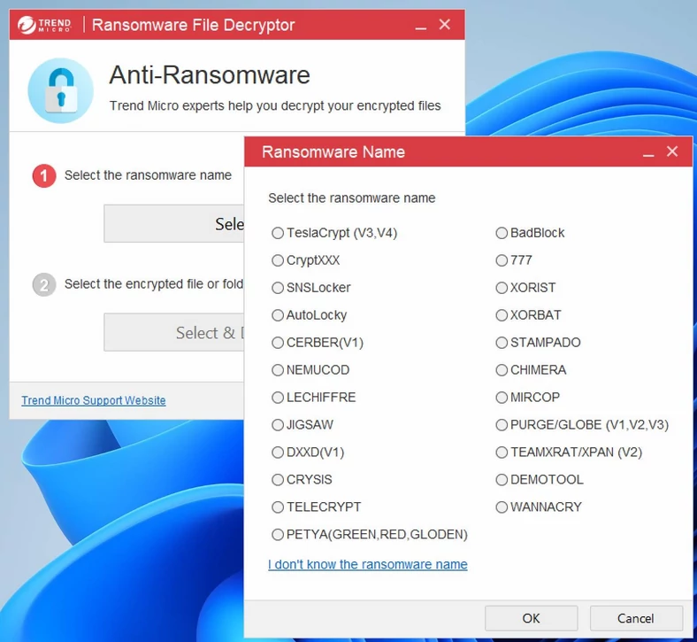 Trend Micro Ransomware File Decryptor