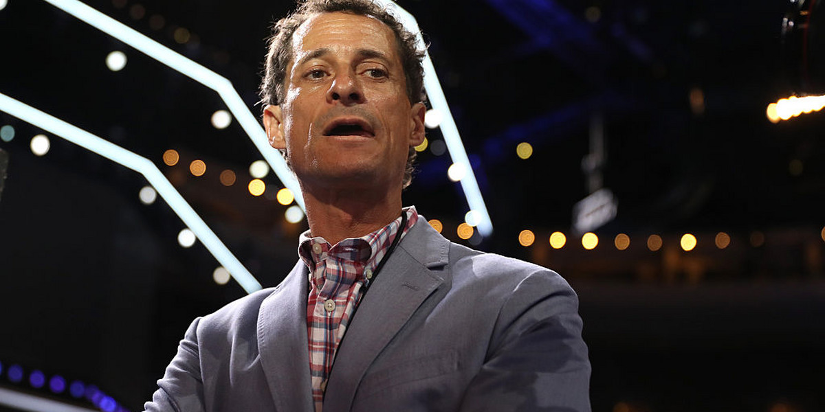 Anthony Weiner at the Democratic National Convention in Philadelphia.