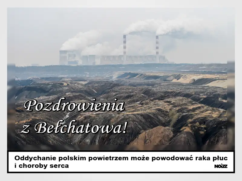 Bełchatów - pobliska elektrownia emituje dziennie 100 tys. ton CO2