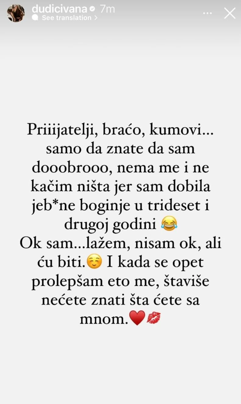 Ivana Dudić dobila boginje