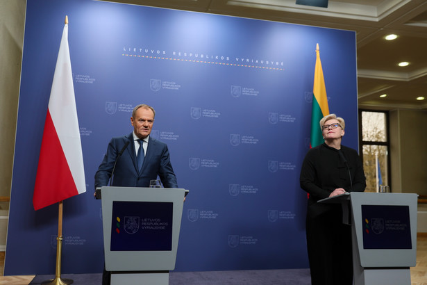 Premier Donald Tusk i premier Litwy Ingrida Simonyte