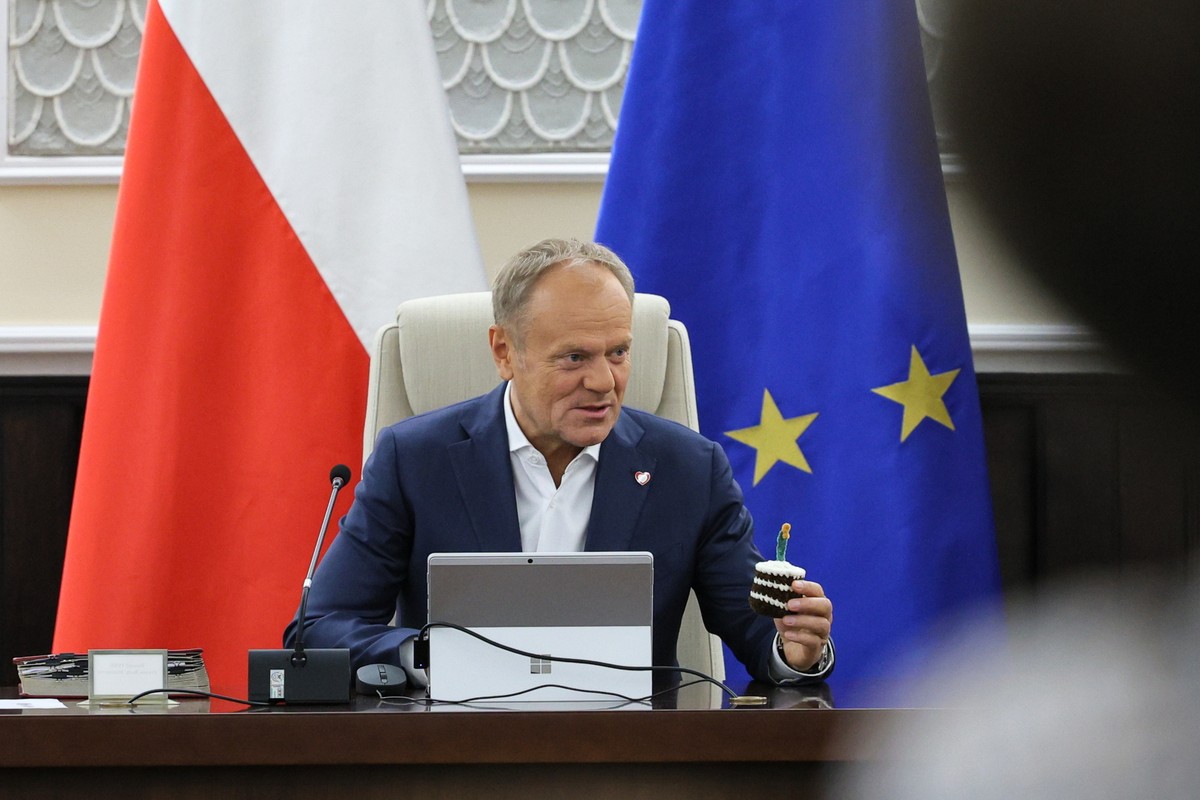 Premier Donald Tusk podczas posiedzenia rządu w KPRM w Warszawie.