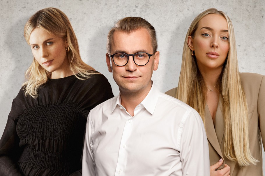 Od lewej: Yanina Trapachka, CEO 2increatives bureau, Przemysław Danowski, prtner zarządzający w Warsaw Equity Group oraz Klaudia Duszyńska, założycielka Hollywood Hair