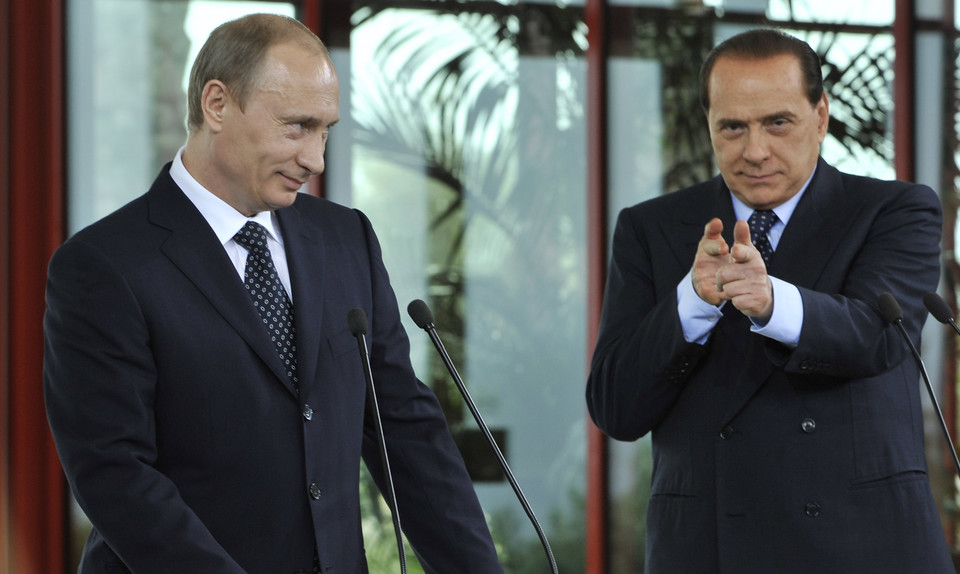 Putin i Berlusconi w 2008 r. we Włoszech