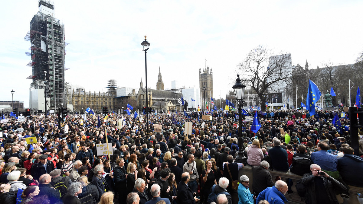 Wielka Brytania: protest przeciwko brexitowi w Londynie