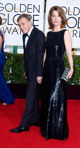 Złote Globy 2015 zza kulis: Christophe Waltz z żoną