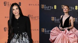 Kreacje gwiazd podczas gali BAFTA. Olśniewająca Demi Moore, Ariana Grande jak księżniczka [FOTO]
