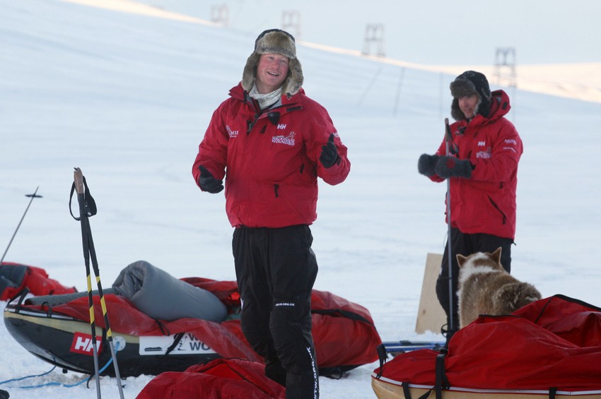 Solhejm s princom Harijem tokom ekspedicije 2013.