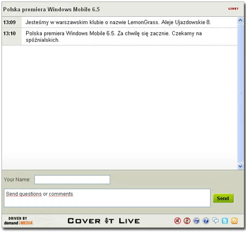 Zobacz relację na żywo z polskiej premiery Windows Mobile 6.5