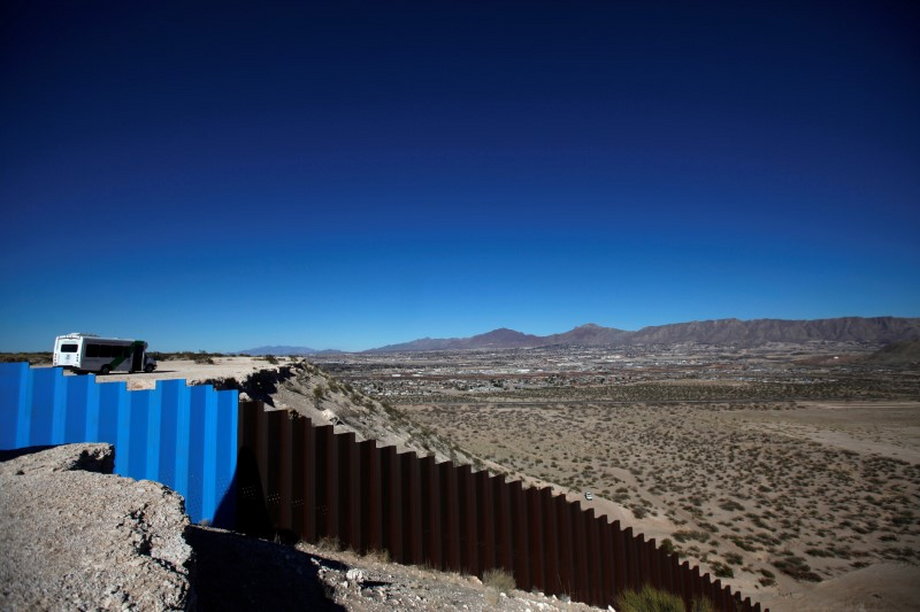 A newly built section of the US-Mexico border fence at Sunland Park, opposite the Mexican border city of Ciudad Juarez, seen January 26.