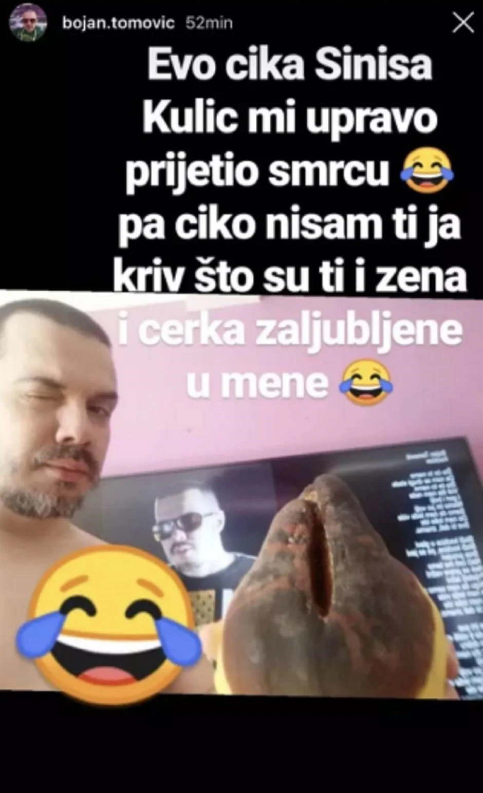 Objava Bojana Tomovića