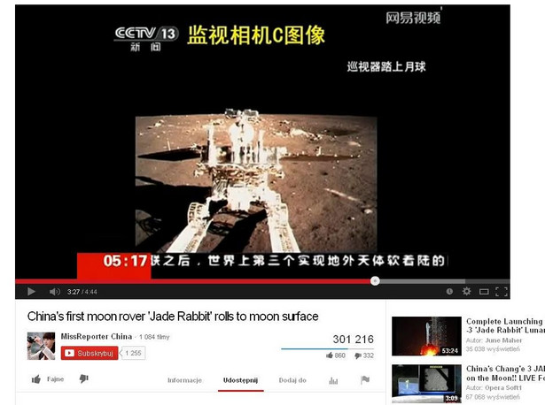 Nowoczesny chiński łazik jeździ już po Księżycu. [FILM]
