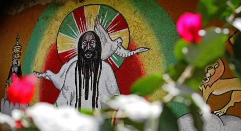 A Rastafarian mural in Shashamane, Ethiopia