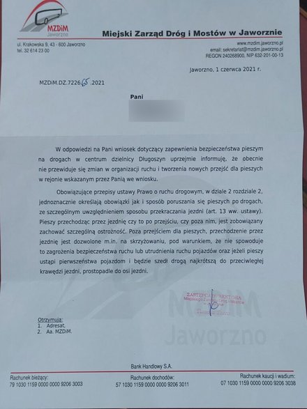 Odpowiedź MZDiM-u Jaworzno