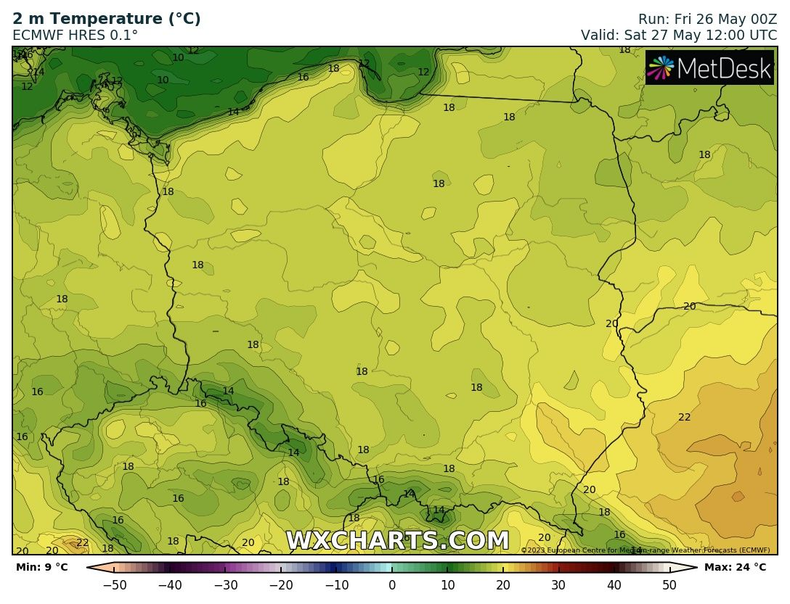 Sobota będzie chłodniejsza. Temperatura na ogół nie przekroczy 20 st. C