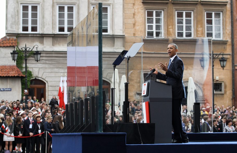 Barack Obama przemawia na Placu Zamkowym (4.06.2014)