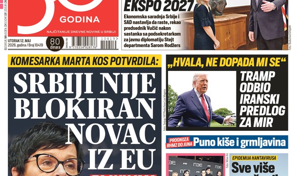 Blic naslovna strana za 12.5.