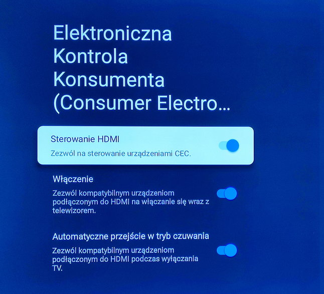 HDMI-CEC w Google TV