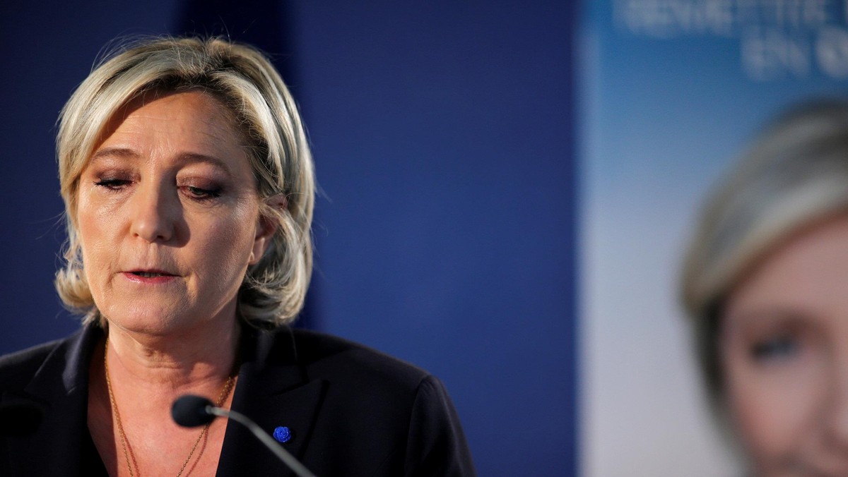 Marine Le Pen, French National Front (FN) political party leader and candidate for the French 2017 presidential election, attends a news conference in Paris