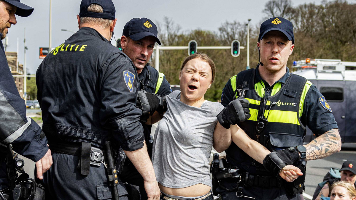 Greta Thunberg została zatrzymana przez policję w Holandii [NAGRANIE]