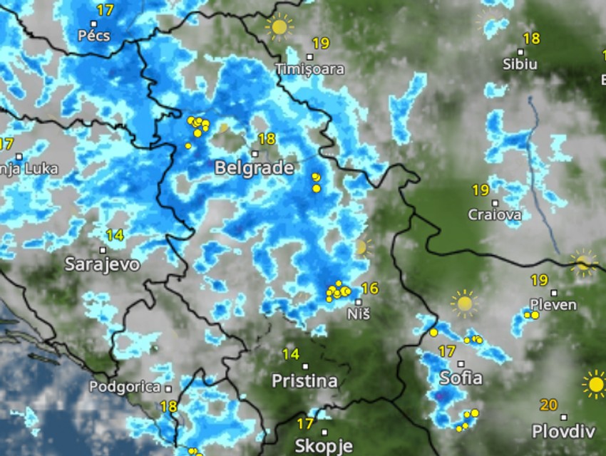 Kretanje nevremena u 6 sati