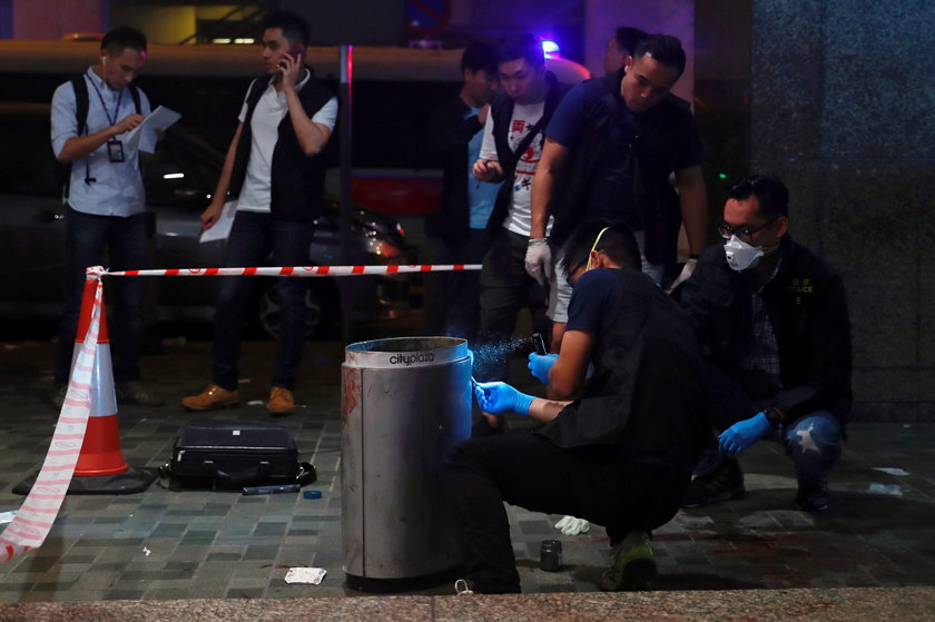 A view of the scene where Andrew Chiu Ka Yin, District Councillor of Taikoo Shing West, was injured 