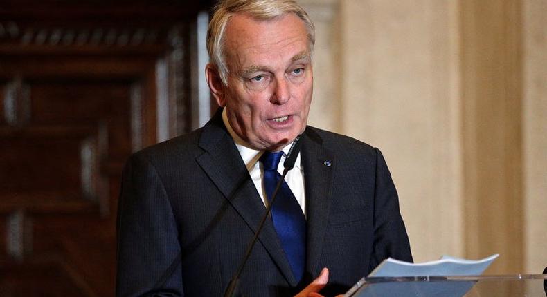 French Foreign Minister Jean-Marc Ayrault speaks during a news conference in Rome, Italy, October 12, 2016. 