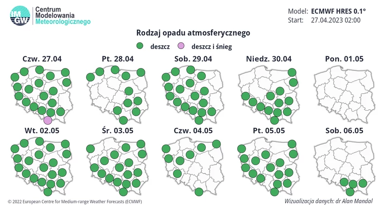 Czasami pojawi się deszcz, ale będą też dni, np. poniedziałek, które w całej Polsce przyniosą suchą pogodę